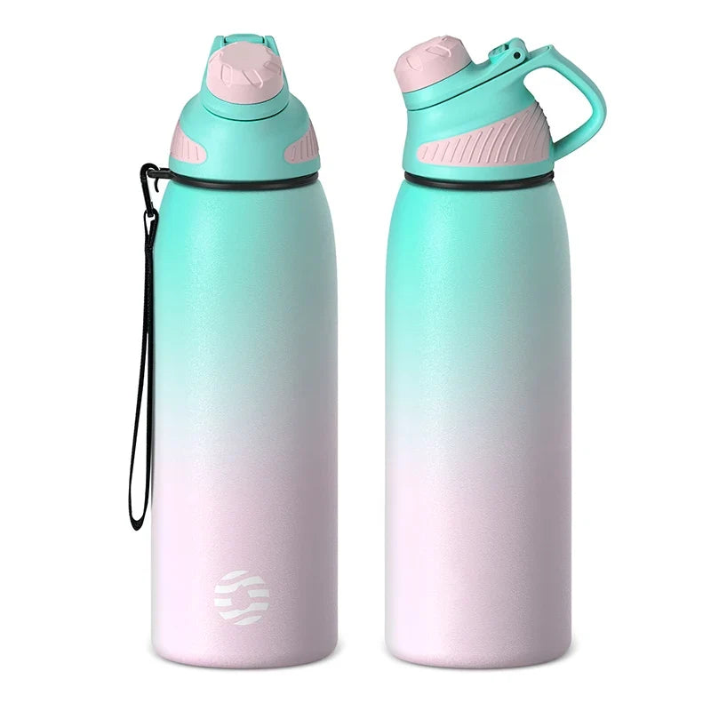 Insulated2026 Edition Water Bottle 1000ml Stainless Steel Vacuum Flask With Magnetic Lid Summer Travel