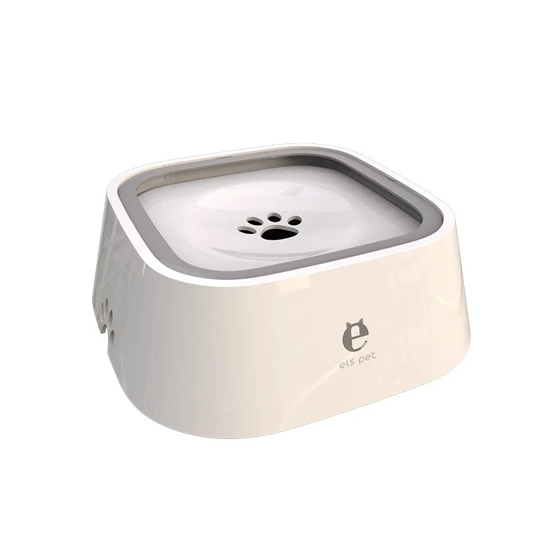 Drinking Dog Water Bowl - 1.5L Non-Wetting Cat Bowl, Spill-Proof Plastic Dispenser for Pets