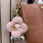 Plush Sunflower Keychain Bag Charm Pink Mini Cozy Gift