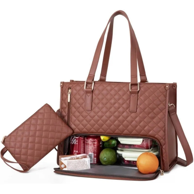 Lunch Insulated Bag Black Shoulder Laptop Bag 2-in-1 Large Capacity Back to School 2026 Gift