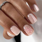 Press On Nails Short Square White Minimalist False Nail Tips Kit Spring 2026 Reusable