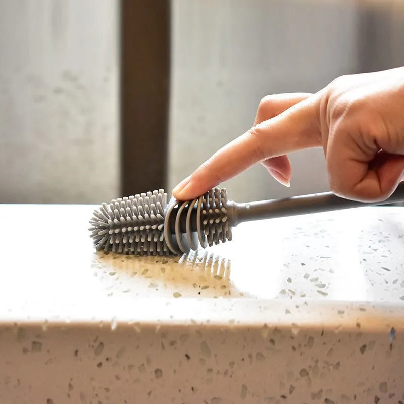 Handle Long Silicone Cleaning Brush - Household Stain Remover for Cups & No Dead Corners