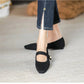 Women Stretchy Mary Jane Flats - Ribbed Knit For Spring