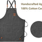 Canvas Apron Flexible Crossback Work Apron For Kitchen Chef Restaurant Cafe Fall 2025 Sturdy Pockets