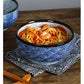 Wave Qinghai Noodle Bowl Hand Painted Vintage Ceramic Bowl