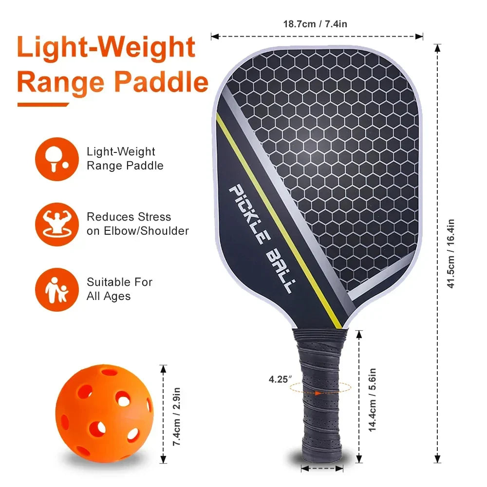 Pickleball Paddles Carbon Fiber Surface Kit USAPA Approved Two Paddles Carry Bag Balls Fall 2025 Sturdy Control