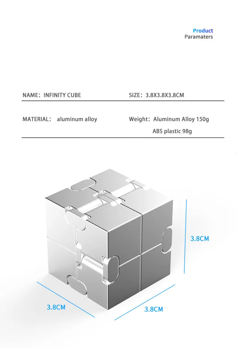 Metal Magic Cube Stress Relief Toy Travel-Friendly Puzzle Focus