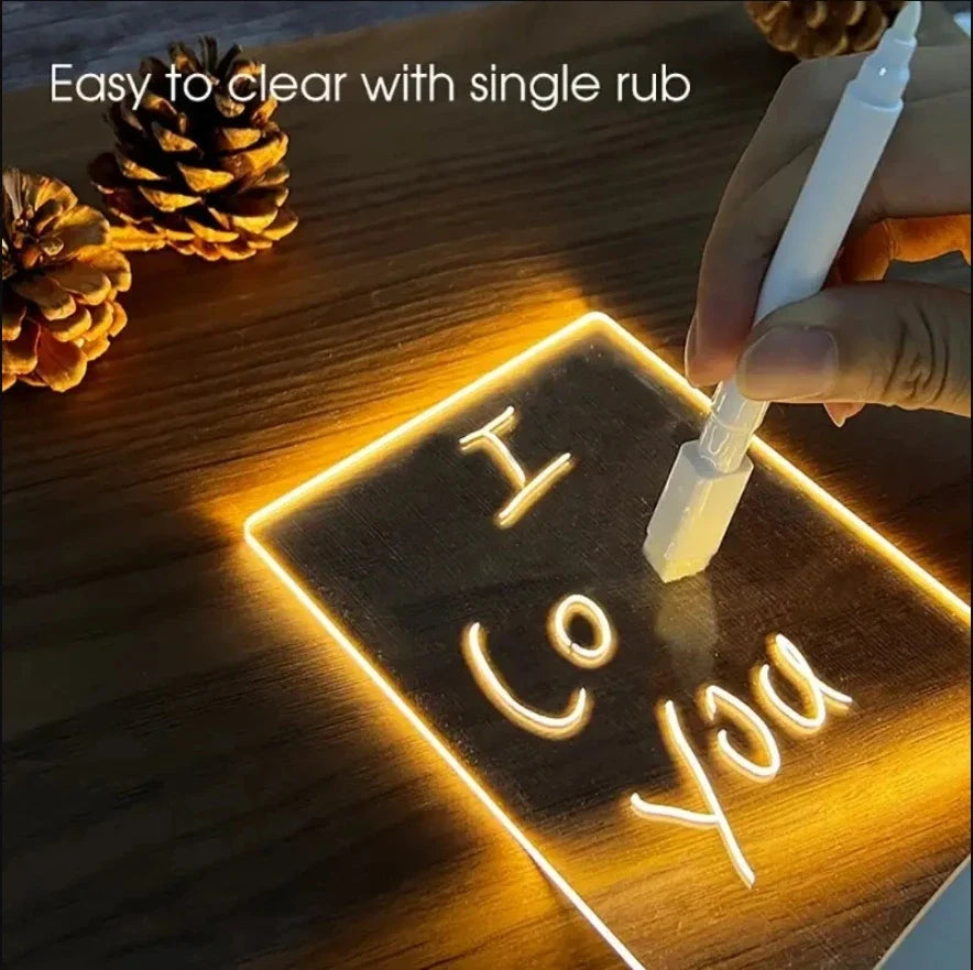 LED Creative Message Board Night Light - USB Doodle Lamp for Kids, A Fun Valentine's Day Gift