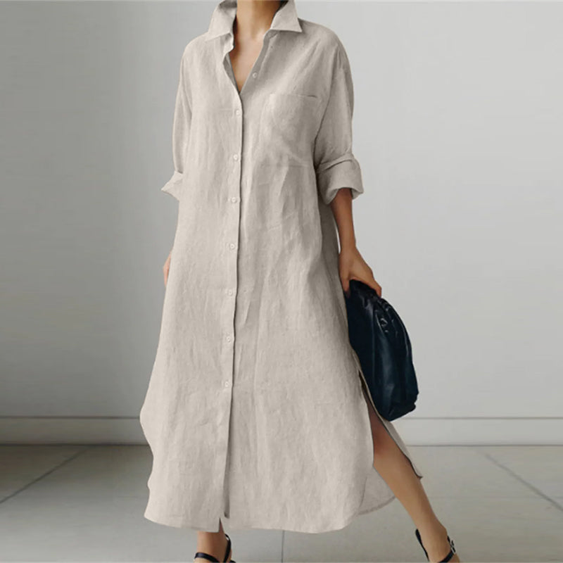 Light Shirt Dress for Women, Elegant Spring Style, Multi-Use Casual & Formal Wear