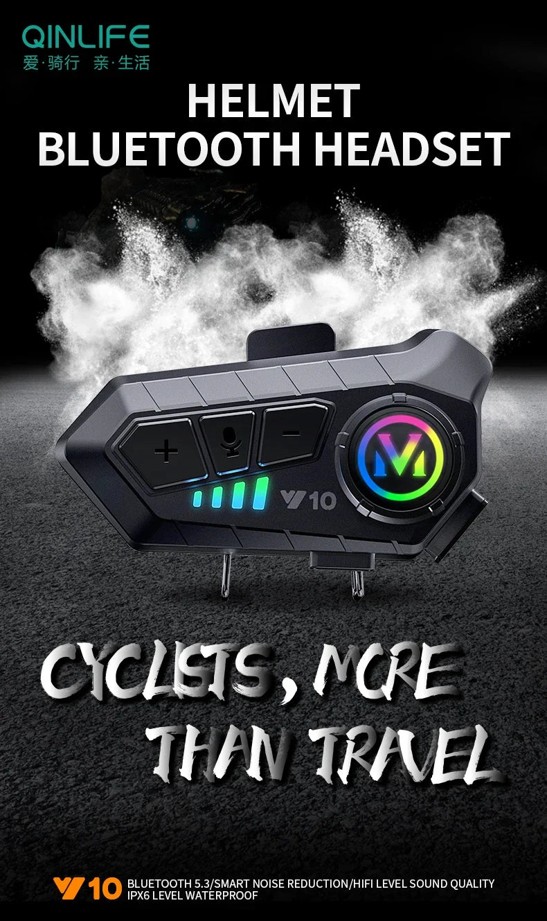Water-Resistant Hands-Free Call Music Speaker Universal Fit 2026 – Bluetooth 5.3 Motorcycle Helmet Headset Y10