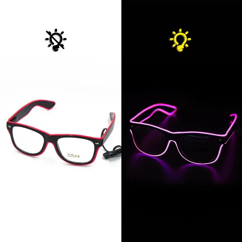 Glasses Led Neon Party Flashing Glasses - Glow Sunglasses for Festivals, Bar, Nightclub, Novelty Gift, Bright Light Supplies