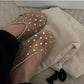 Women Breathable Ballet Flats - Mesh Crystal, Casual Walking
