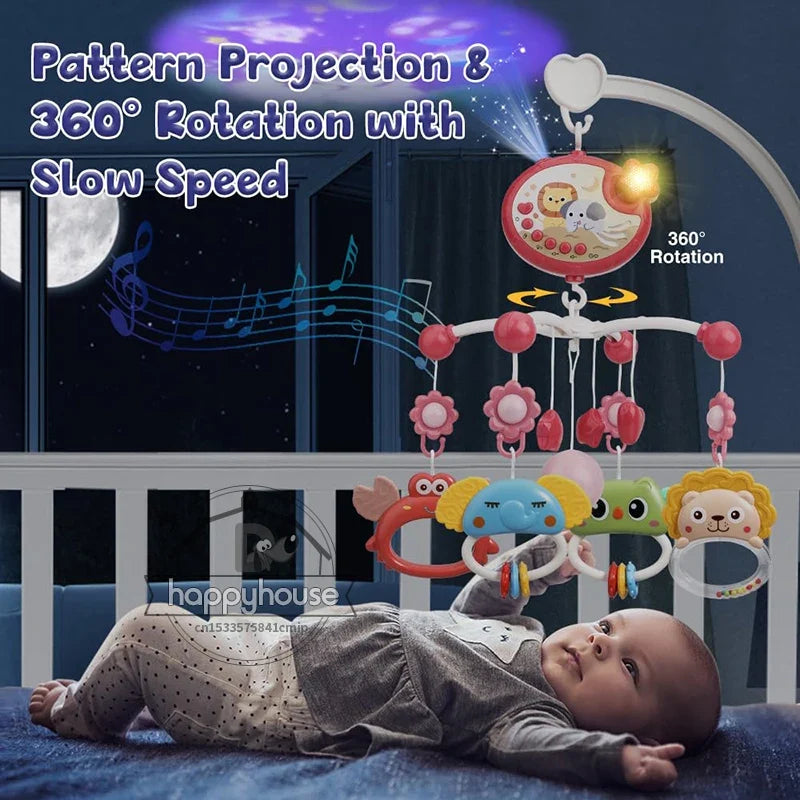 Baby Musical Mobile Projection Remote Newborn Sensory Toys