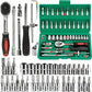 Household Tools Drive Socket Kit - 1/4 Inch Ratchet Wrench & Metric Hex Bit Kit for Mechanics