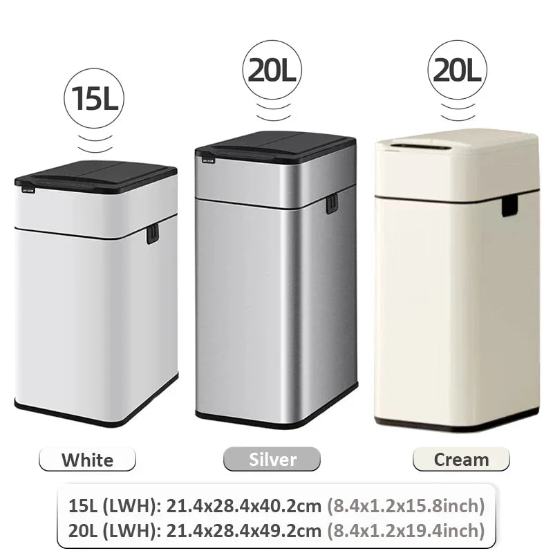 Can Trash 20L Stainless Steel Sensor Kitchen Bin Hands Free