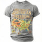 Plush unisex graphic tee - distressed flag print, 250-year design, durable cotton, casual everyday wear