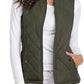 Light Women Quilted Vest - Stand Collar Cotton Winter