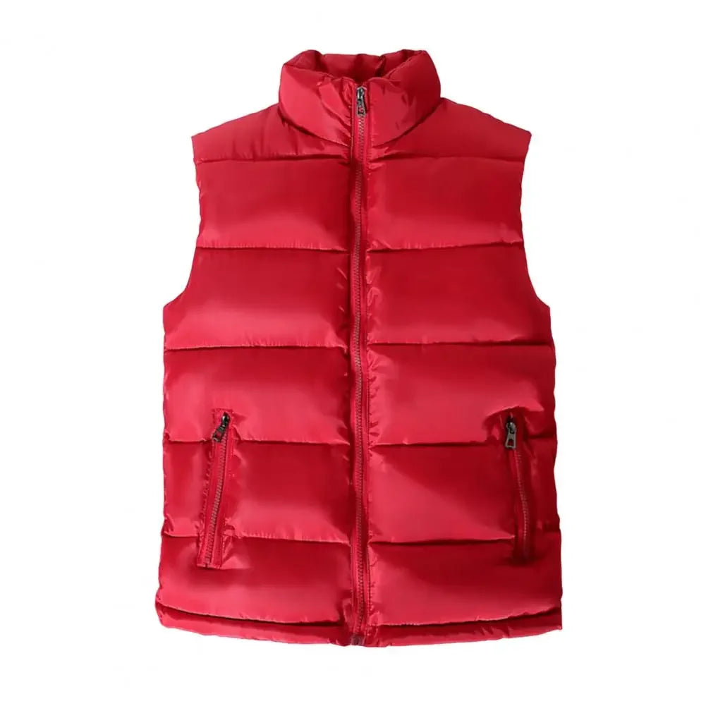 Light Men's Puffer Vest - Slim Stand Collar, Quilted