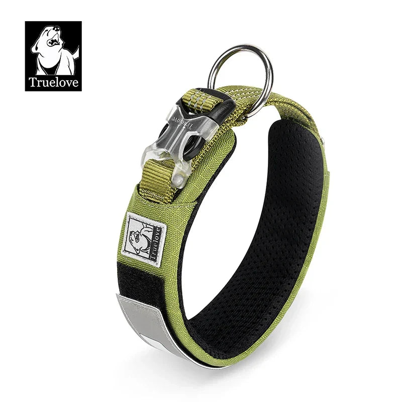 Dog Collar Reflective Personalized Padded Collar Large Dogs Night Walk Fall 2025 Breathable Fast Release Safety