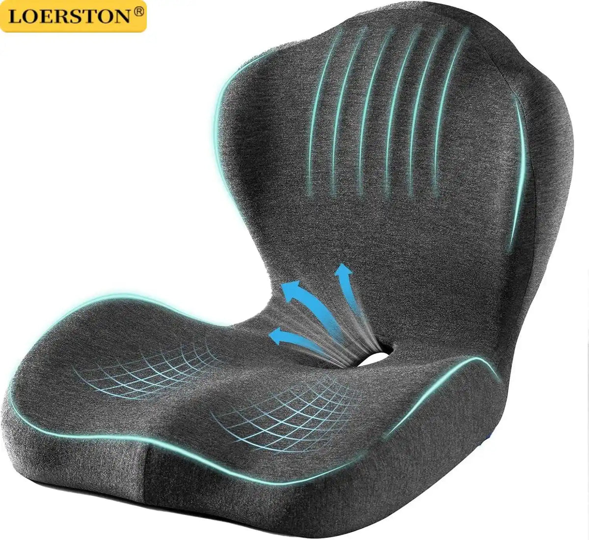Lumbar Relief for Office Chair Car Wheelchair 2026 – Comfort-Grip Memory Foam Seat Cushion with Back Support