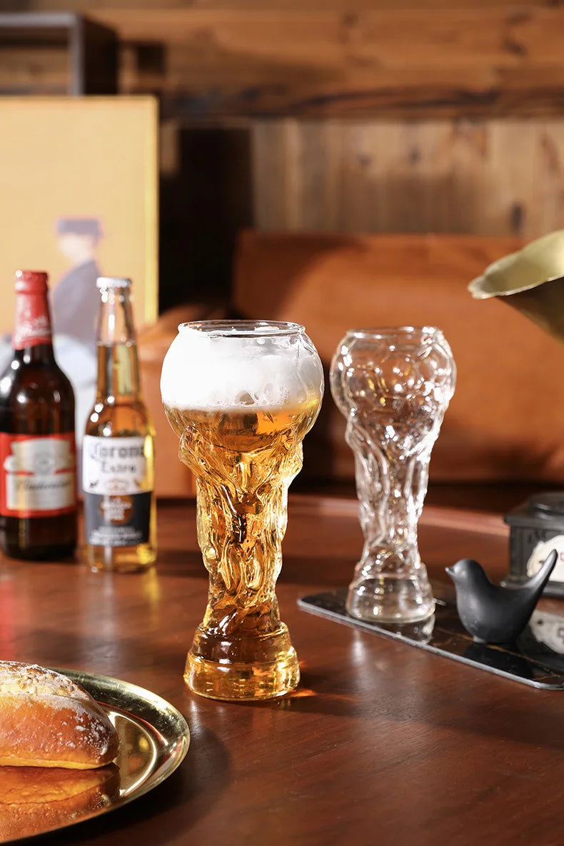 Beer Glass Cup Soccer Themed Top-Grade Trophy Style For Man Cave Decor Fall 2026 Gift For Football Fans