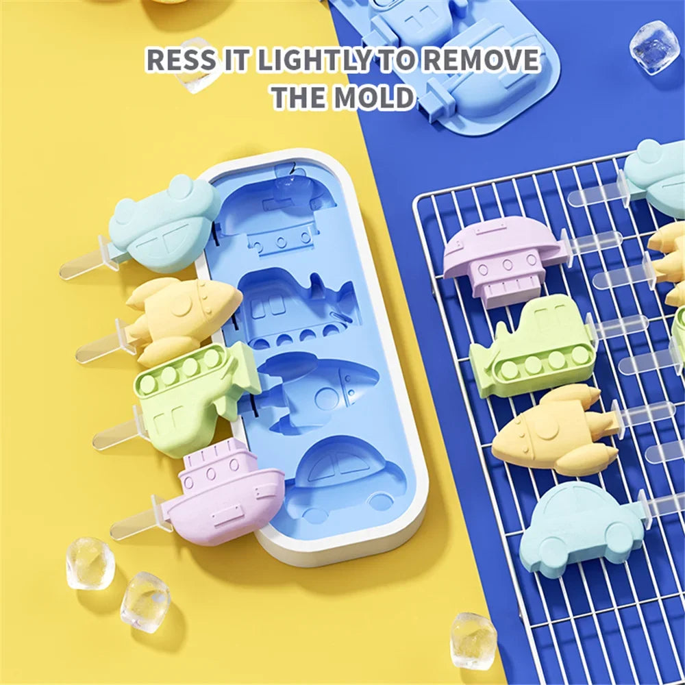 Reusable Silicone Ice Cream Mold and Ice Pop Maker - Food Grade, Non-Stick, Simple to Clean, Temperature Resistant