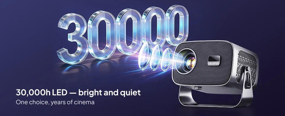 Android2026 Edition Projector A12 Mini 4K Ready 350 ANSI Lumens WiFi 6 Built In Speaker Back To School
