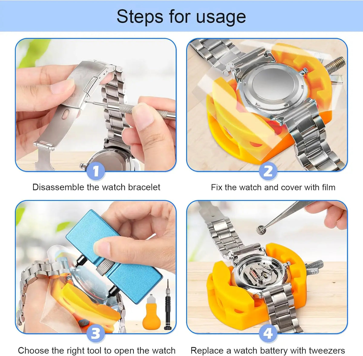 Watch Repair Device Kit All In One 32-Piece Kit Fall 2026 DIY Repair Kit With Screwdrivers Case Opener Tweezers