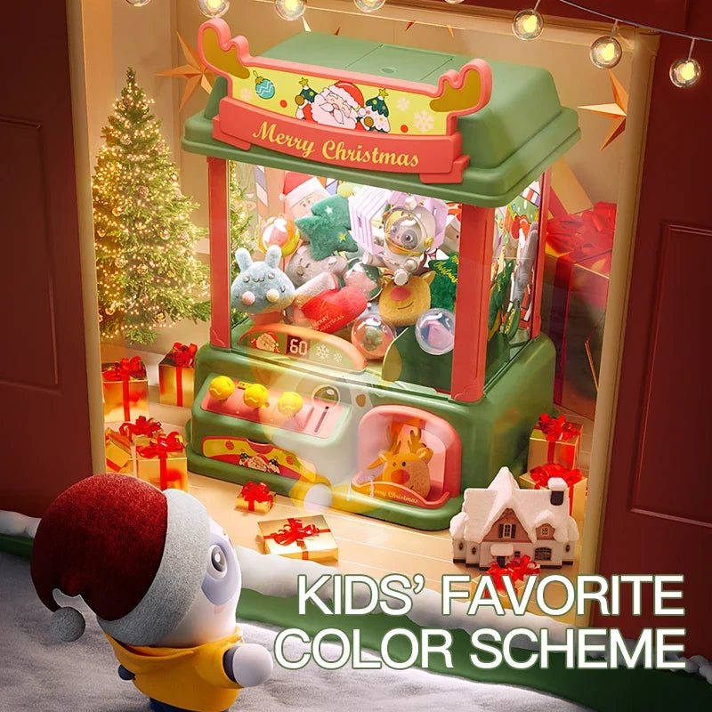 Christmas Doll Claw Machine Top-Grade Kit B - Coin Operated Fun Toy for Kids, Festive Gift Idea