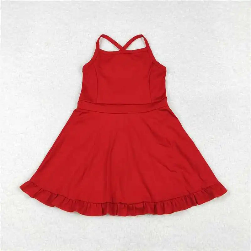knee-length, cotton-elastane, casual wear for active play – Plush girls' knit dress