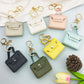 Free 1+1 Birkin Inspired Mini Hand Bag - Solid Color PU Leather Coin Bag Keychain Charm