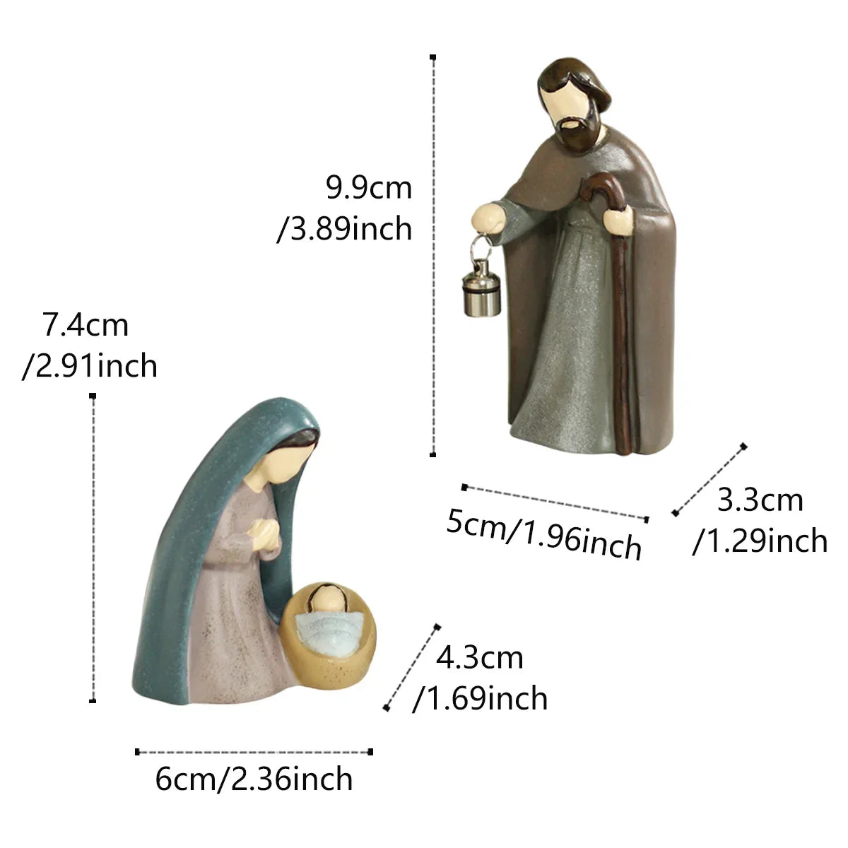 Scene Nativity Lanterns Resin Holy Family Figurines Luminous Christmas 2025 Prayerful Display