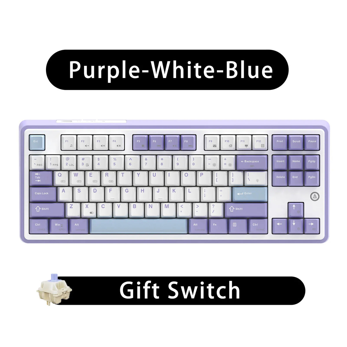 Keyboard Mechanical 87 Key Tri Mode RGB Hot Swappable