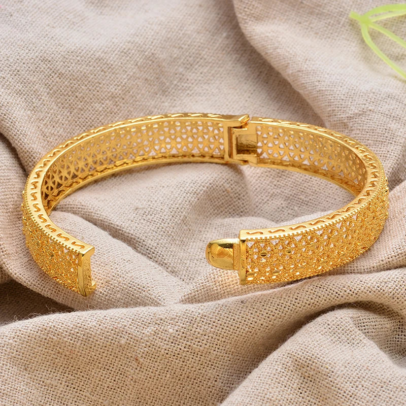 Gold Plated Bangles Deluxe Arabic Wedding Bracelet