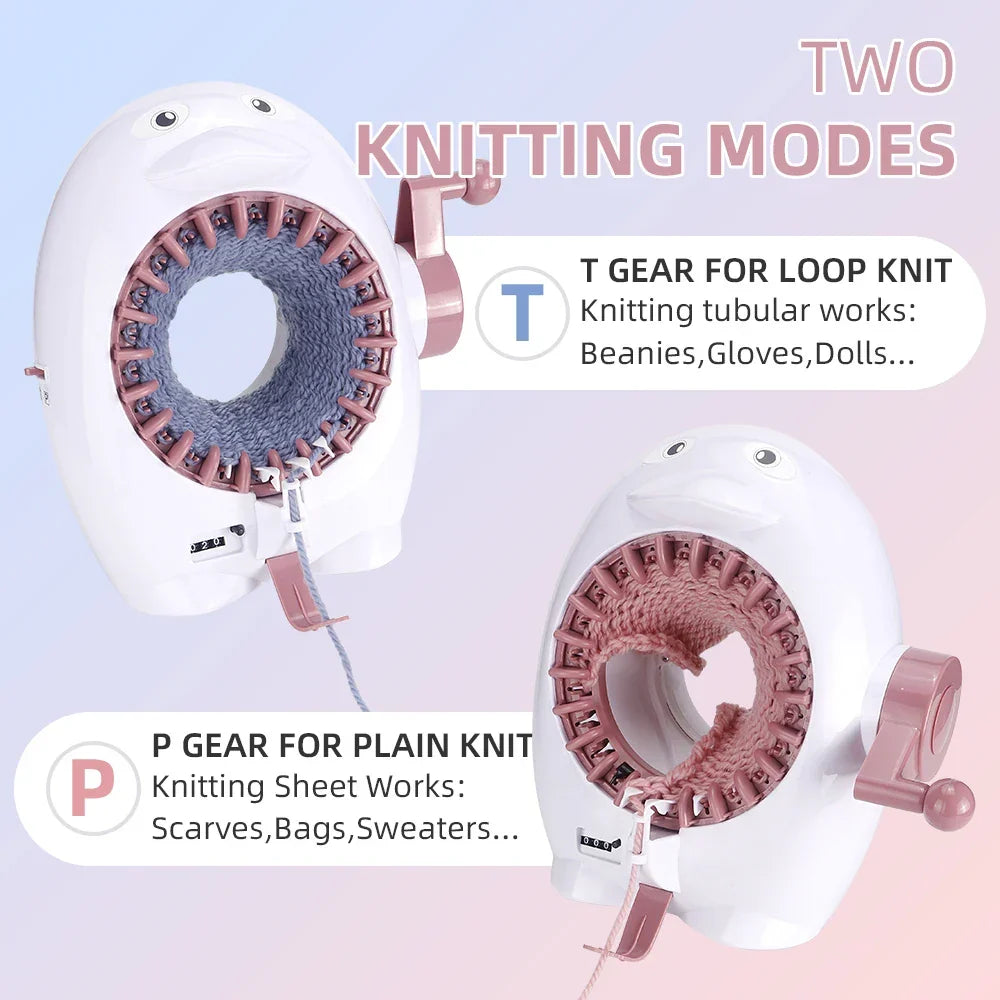 Knitting Machine 22-Needle Penguin Loom Kit Hand-Operated Circular Knitter Fall 2025 DIY Scarves Hats Socks