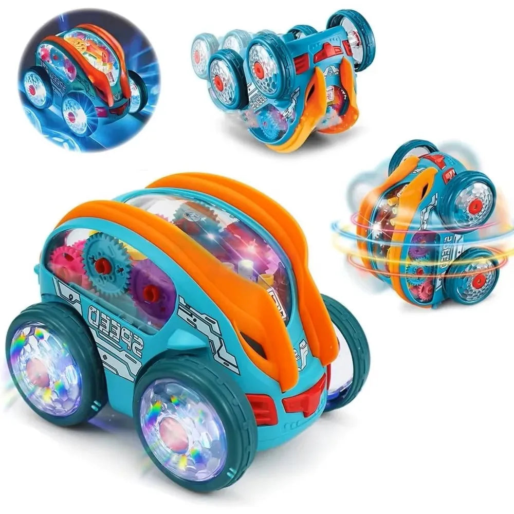 Toy Speedlite Car with LED Lights & Music for Boys Girls, Dynamic Transparent Luminous Car
