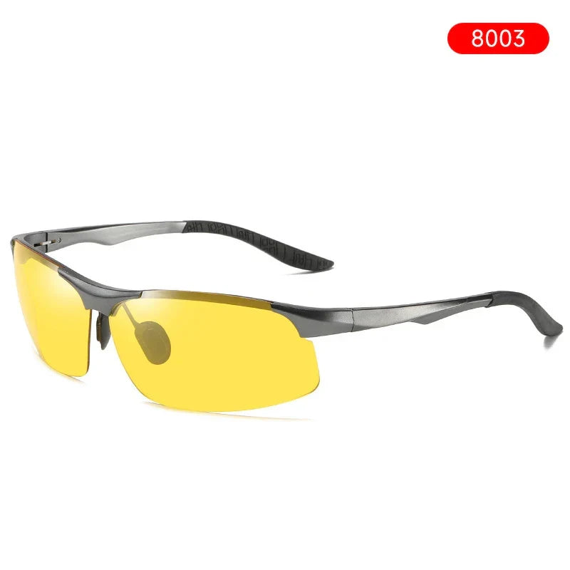 Vision Night Glasses Aluminum Alloy Frame Polarized Sunglasses Day Night Driving UV400 Yellow Lenses Fall 2025 Gift
