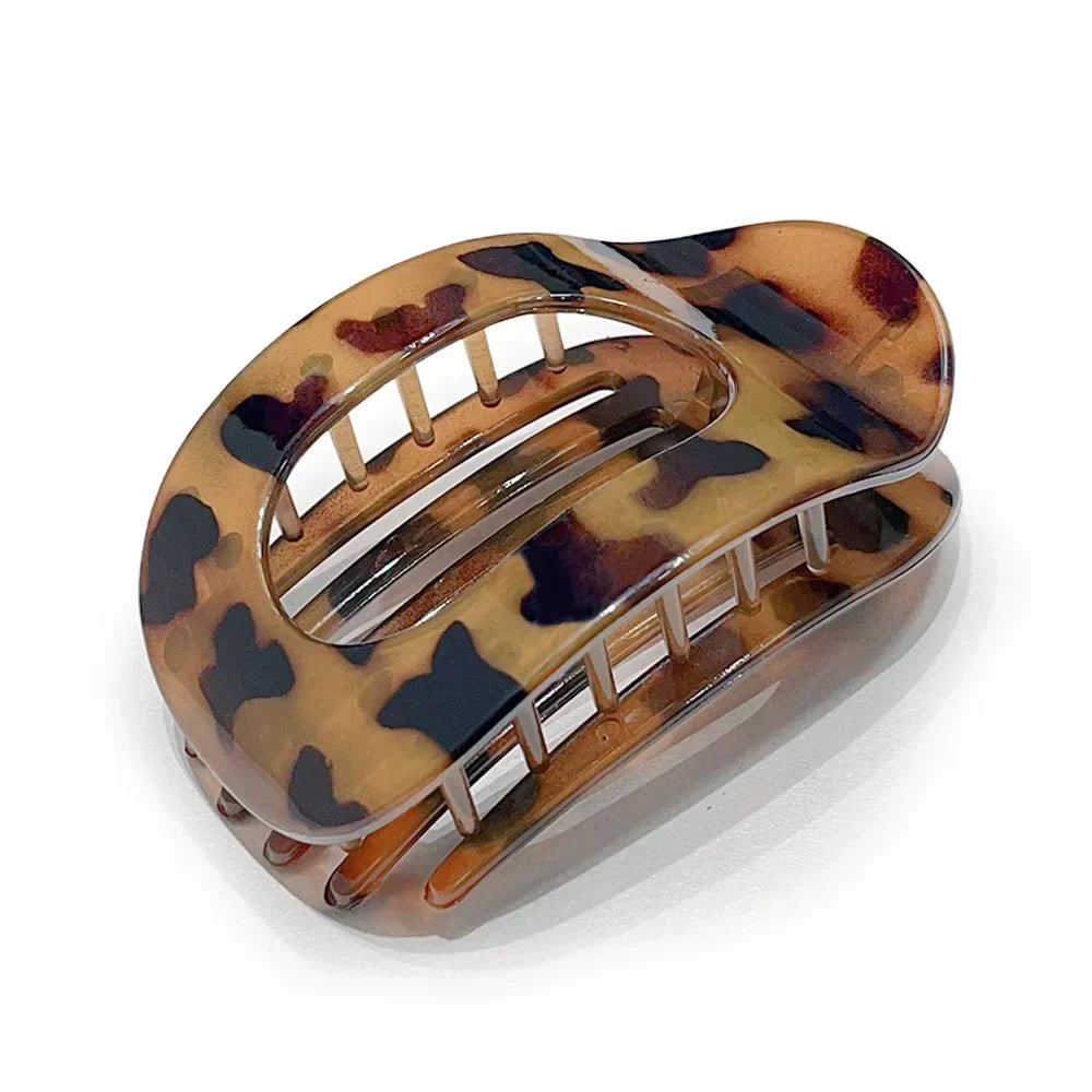 Claw Hair Clip Oval Design Leopard Print Acrylic Barrettes Spring 2026 Trend Gift