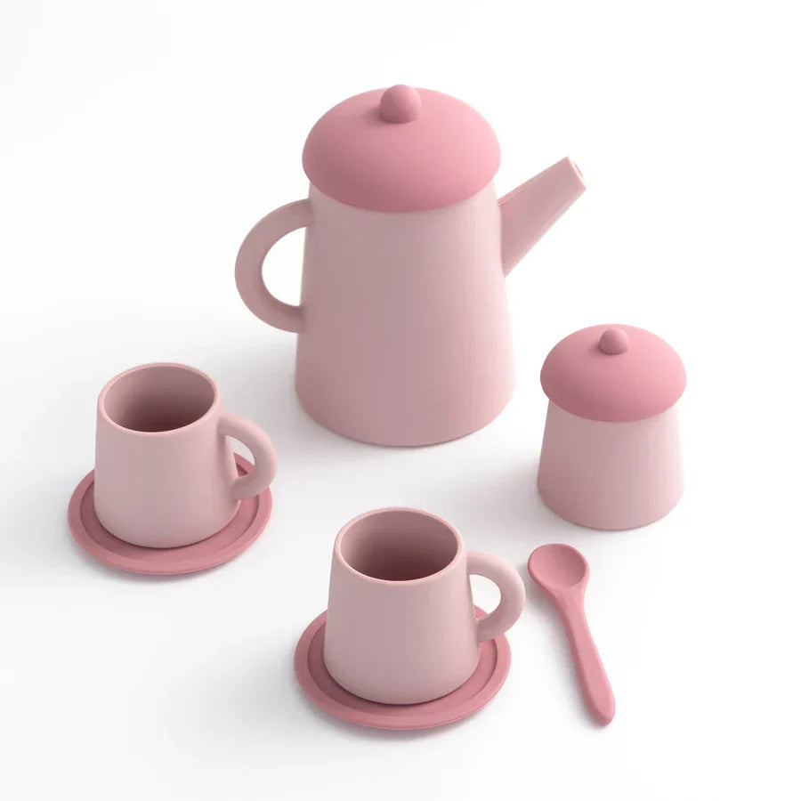 Miniature Tea Kit Plush Silicone Pretend Play Tableware Kids Toy Back To School 2025 Imaginative Play Gift
