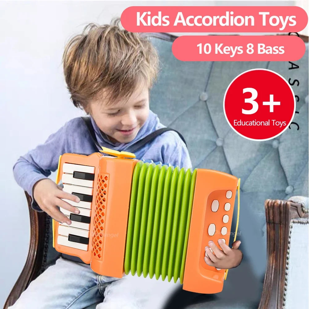 Kids Accordion Musical Instrument - Light Educational Toy for Toddlers, Great Gift for Boys & Girls Ages 3+, Indoor & Outdoor Fun