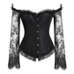 Women's Supportive Corset Top - Off Shoulder, Lace Satin