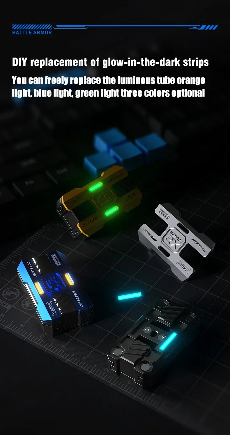 Push Luminous Slider Metal Fidget Toy EDC Stress Relief