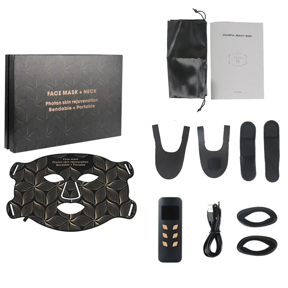 Facial2026 Edition LED Mask With Neck Red Light Infrared Therapy For Anti Aging Skin Rejuvenation Holiday Gifts