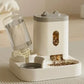 Feeder Automatic Cat Dog Bowl With Water Fountain Gray Dish