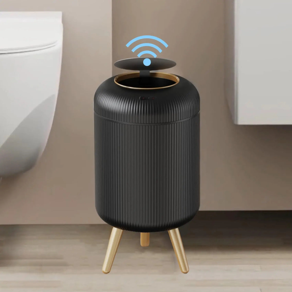 Motion Sensor Trash Can Compact Plastic Smart Bin Hands Free