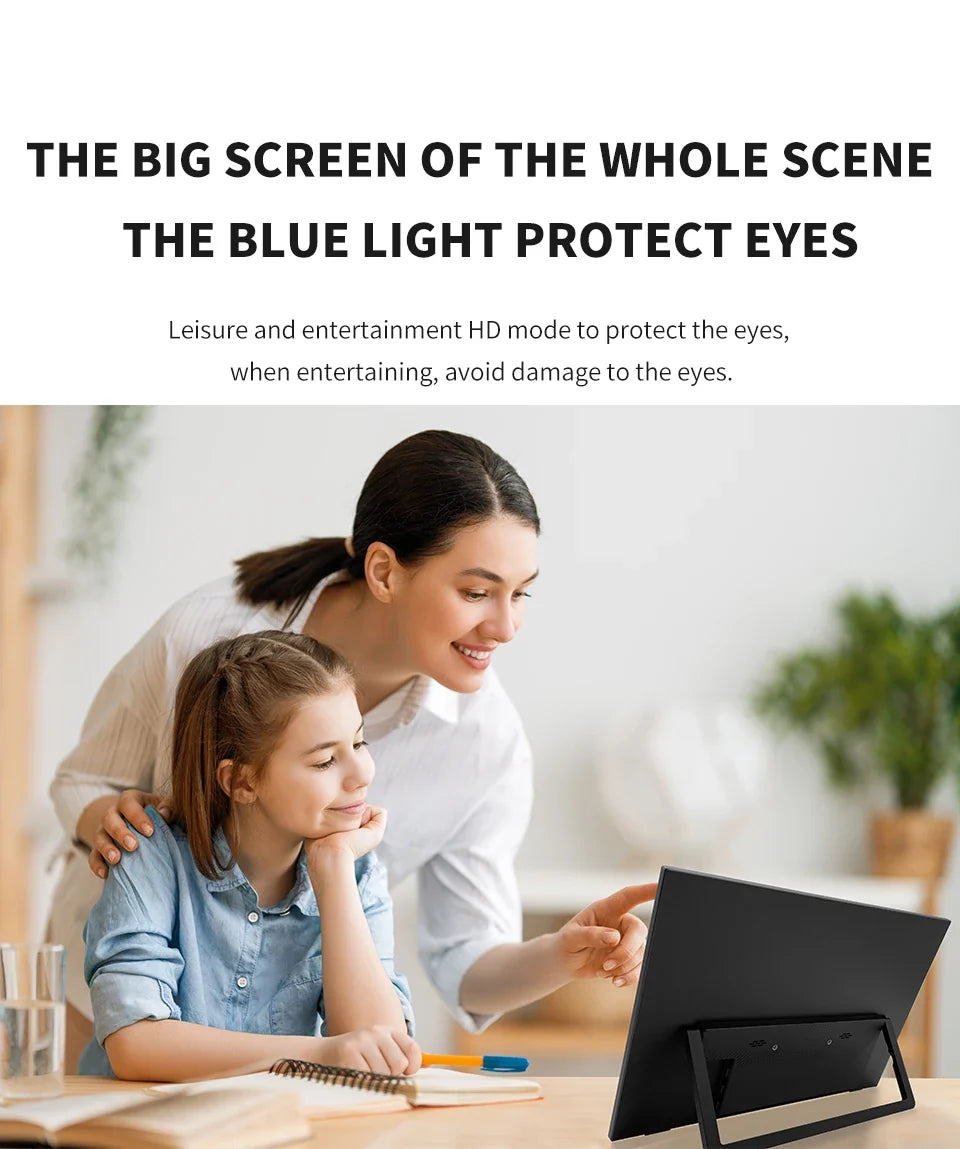 Travel-Friendly 15.6 Inch FHD IPS Monitor Dual Screen USB C