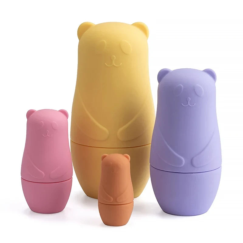 Variant image for BPA-Free Silicone Stacking Blocks Nesting Doll Toy Set for Educational Play and Motor Skill Development-4
