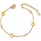Clover Flower Stainless Steel Bracelet Kit Gold Gift