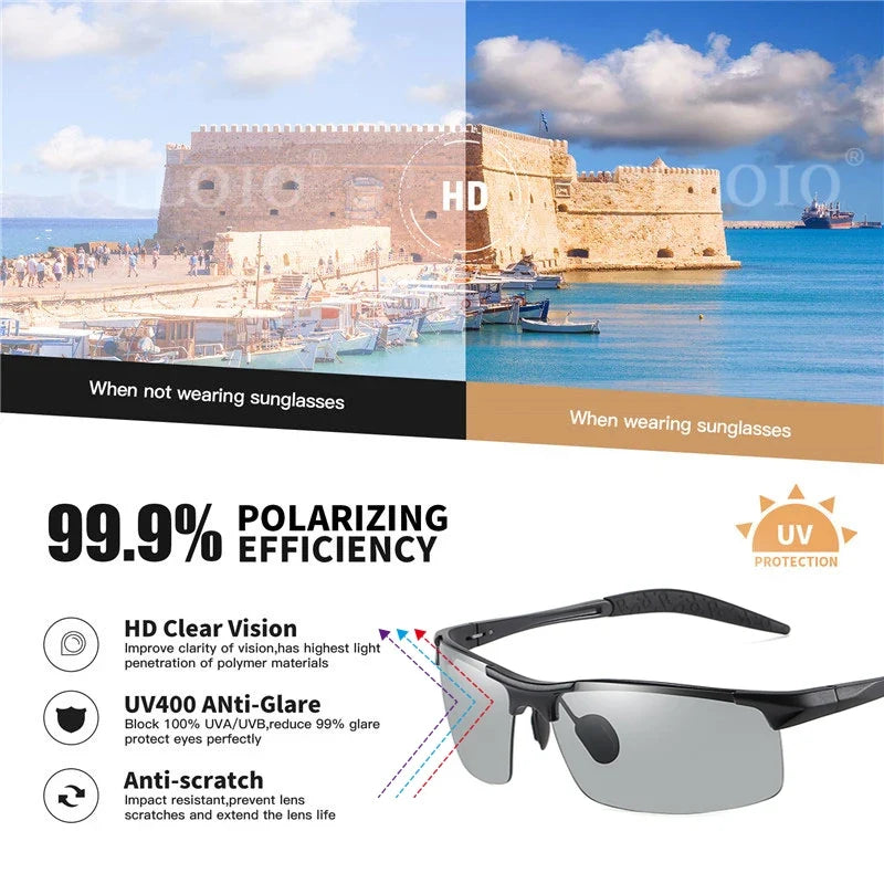 Photochromic2026 Edition Sunglasses Polarized Day Night Driving Glasses With Anti Glare UV Protection Summer
