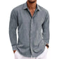Loose Solid Color Casual Top for Plus Size Fashion – Men’s Long Sleeve T-Shirt